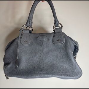TODs Two Handle Shoulder Bag in Grey